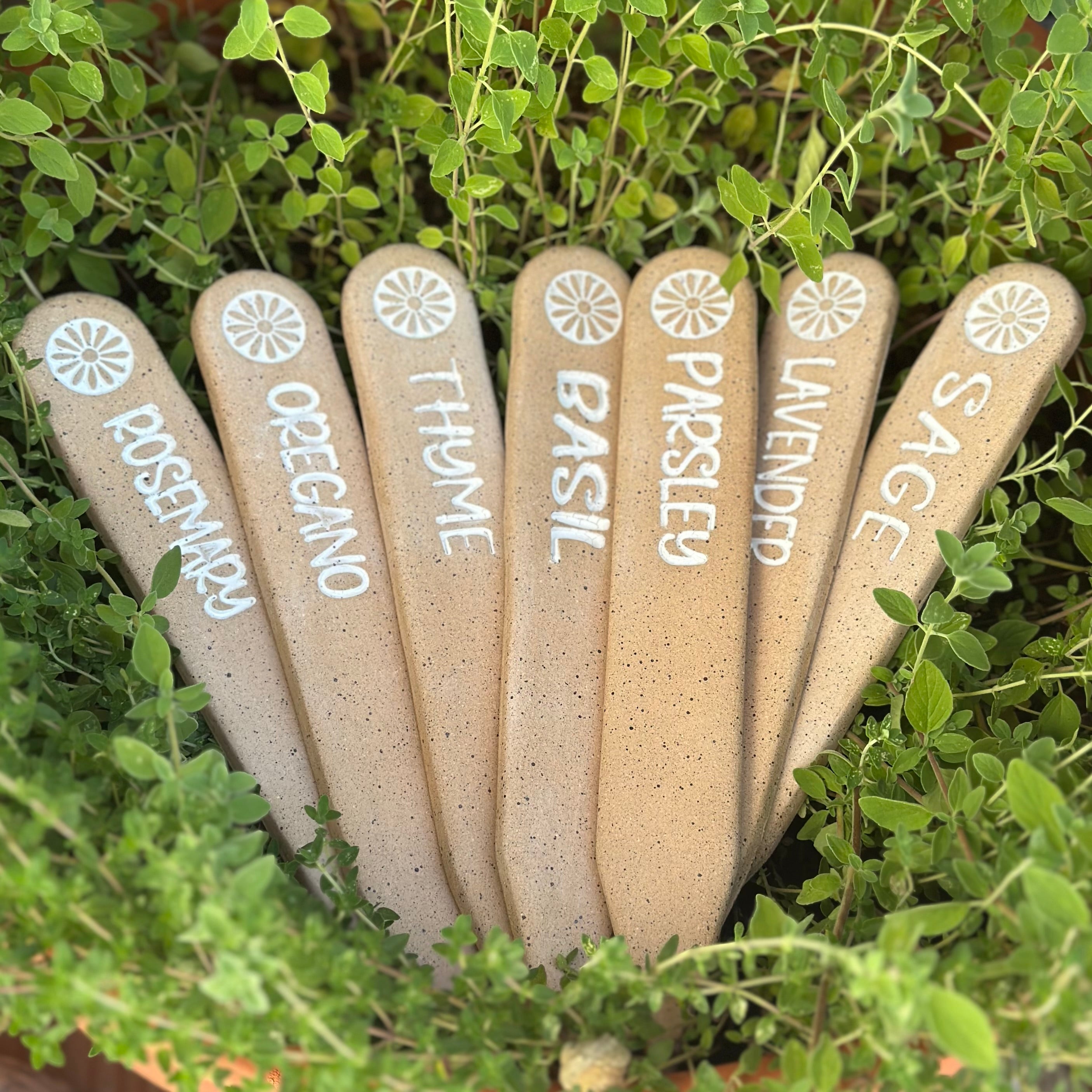 Garden Stakes - Set of 7: Herbs, Natural