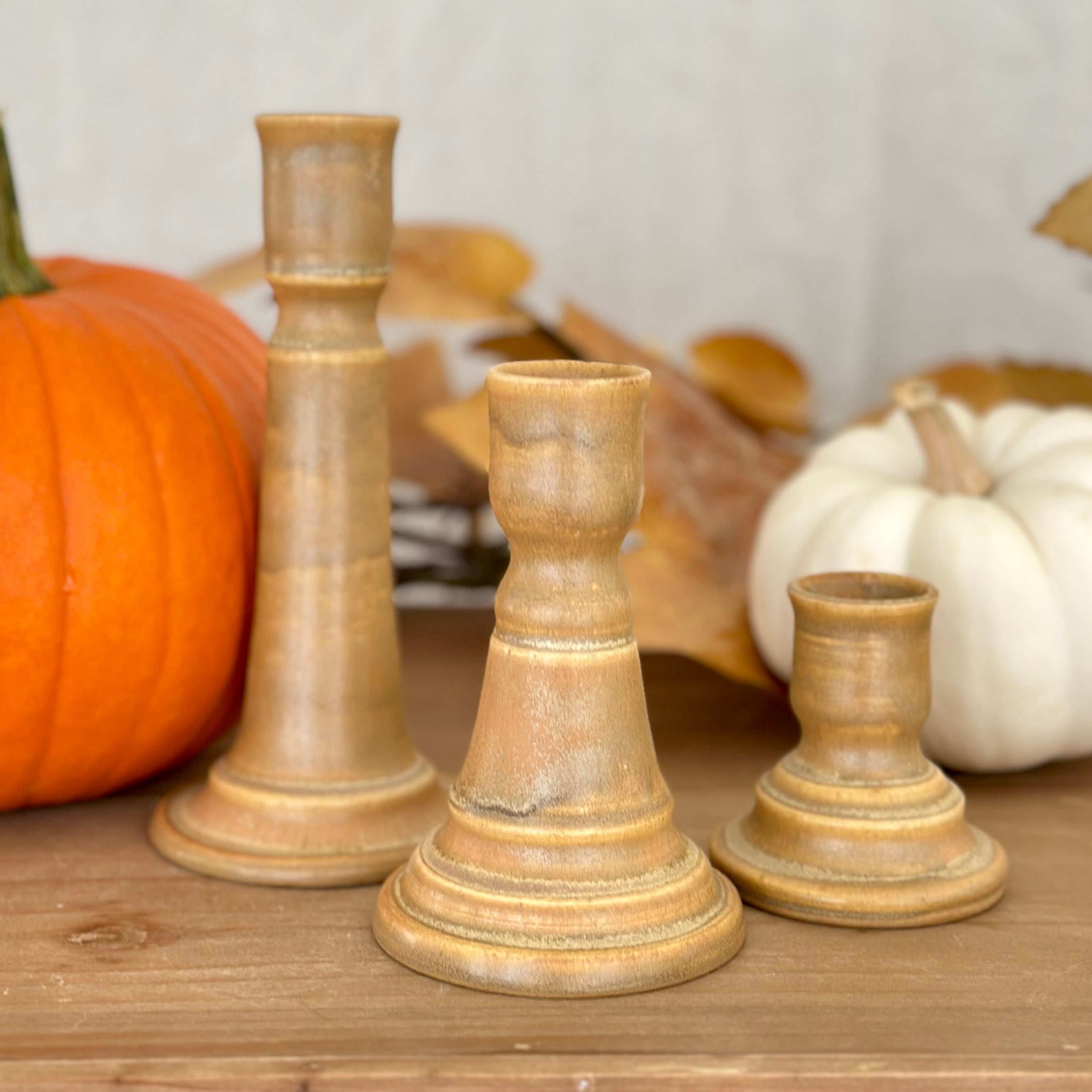 Candlestick Set of 3 - Golden Harvest