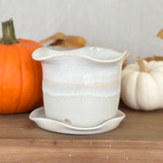 Planter w/ Drip Plate (Sm): Linen