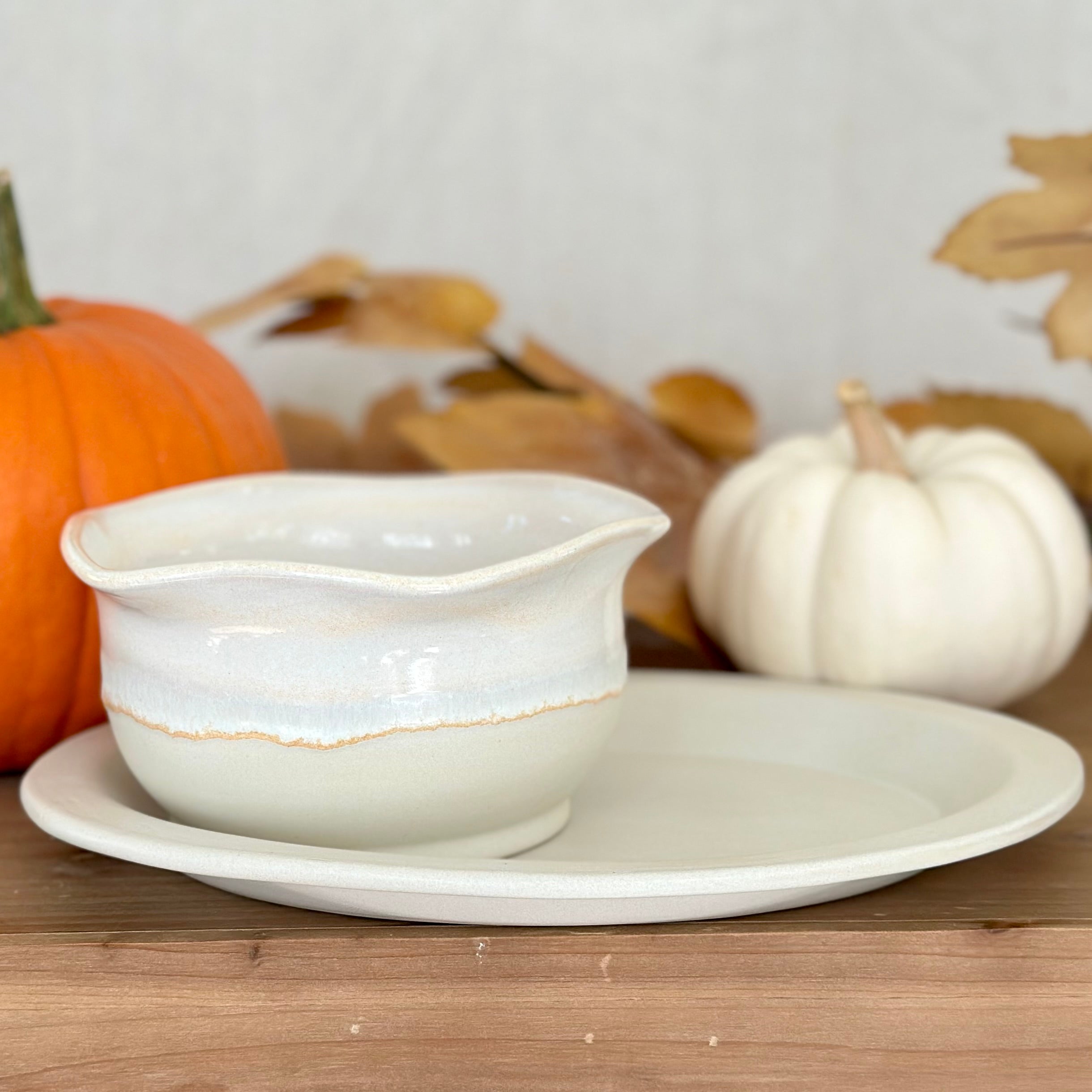 Soup Bowl & Plate Set (Wavy) - Linen
