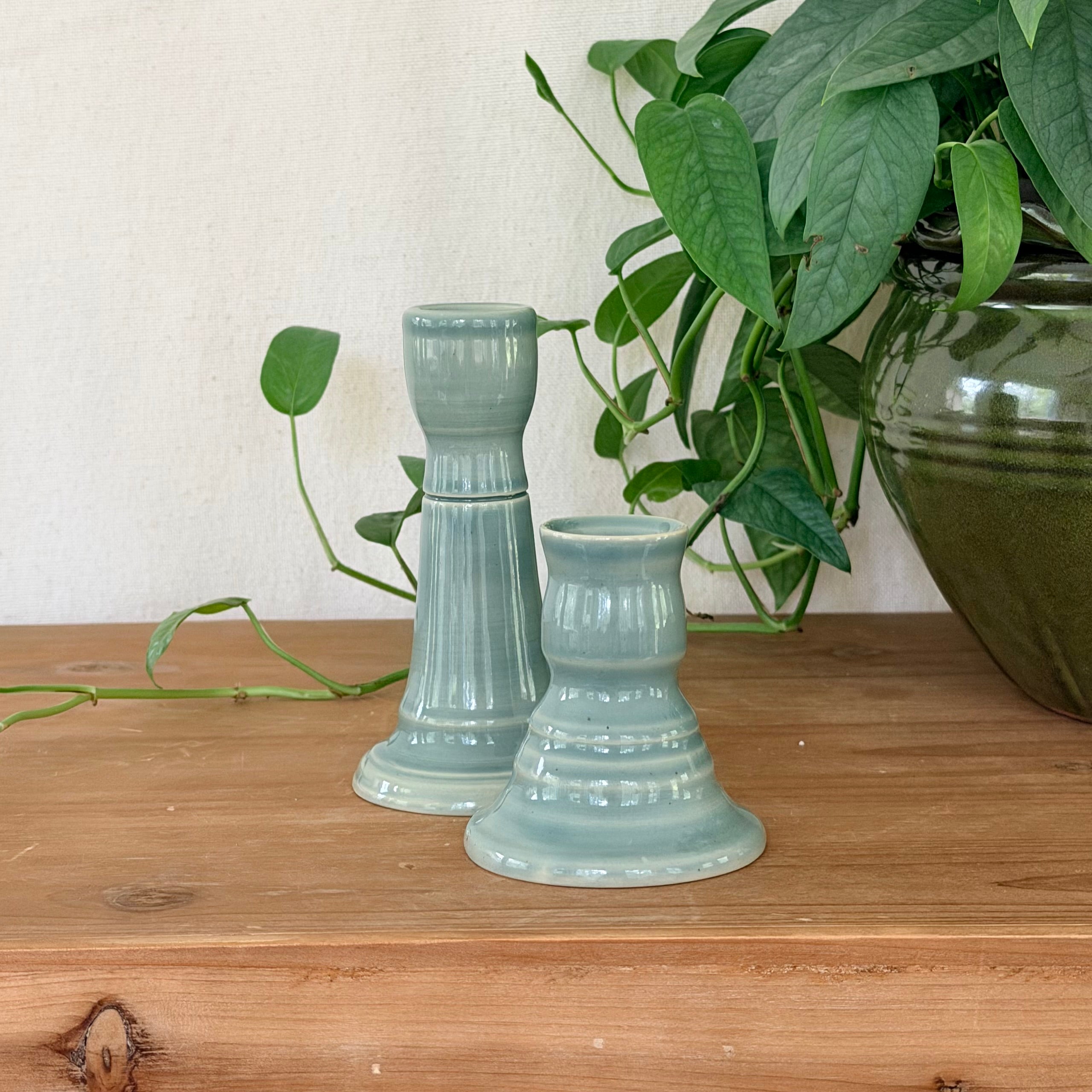 Candlestick Set of 2 - Sea Glass