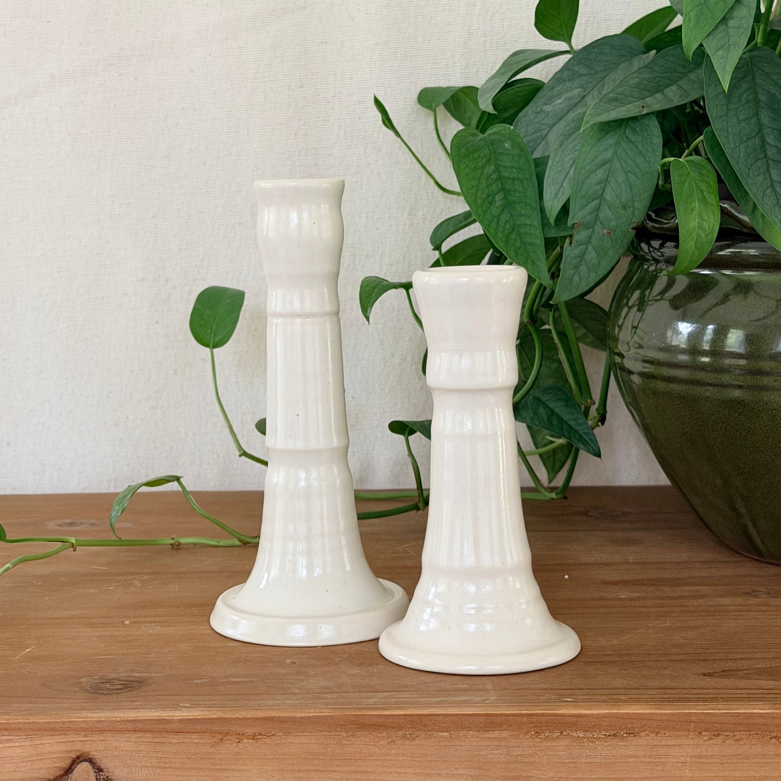 Candlestick Set of 2 - Off White