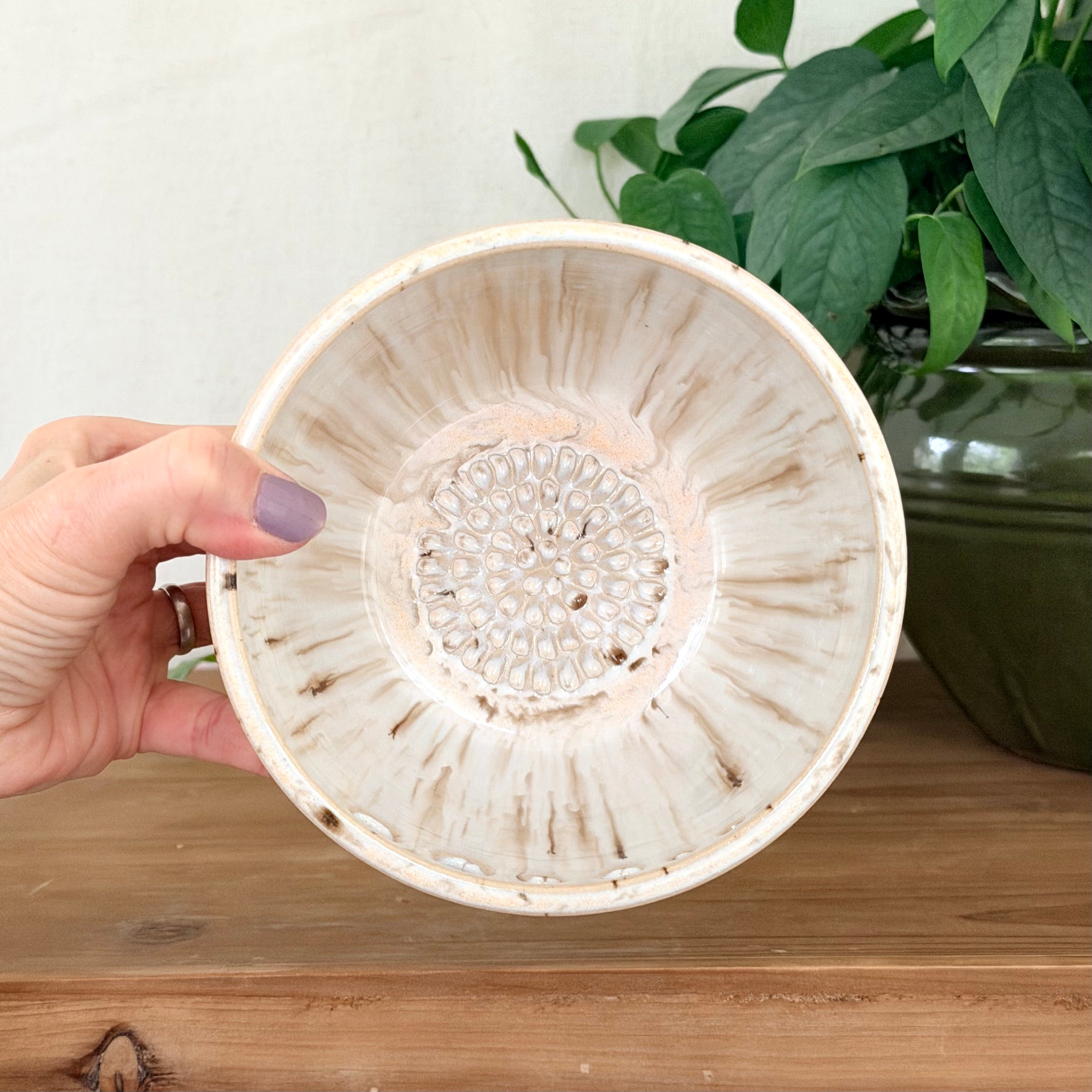 Herb Stripper / Garlic Grater Bowl - Birch