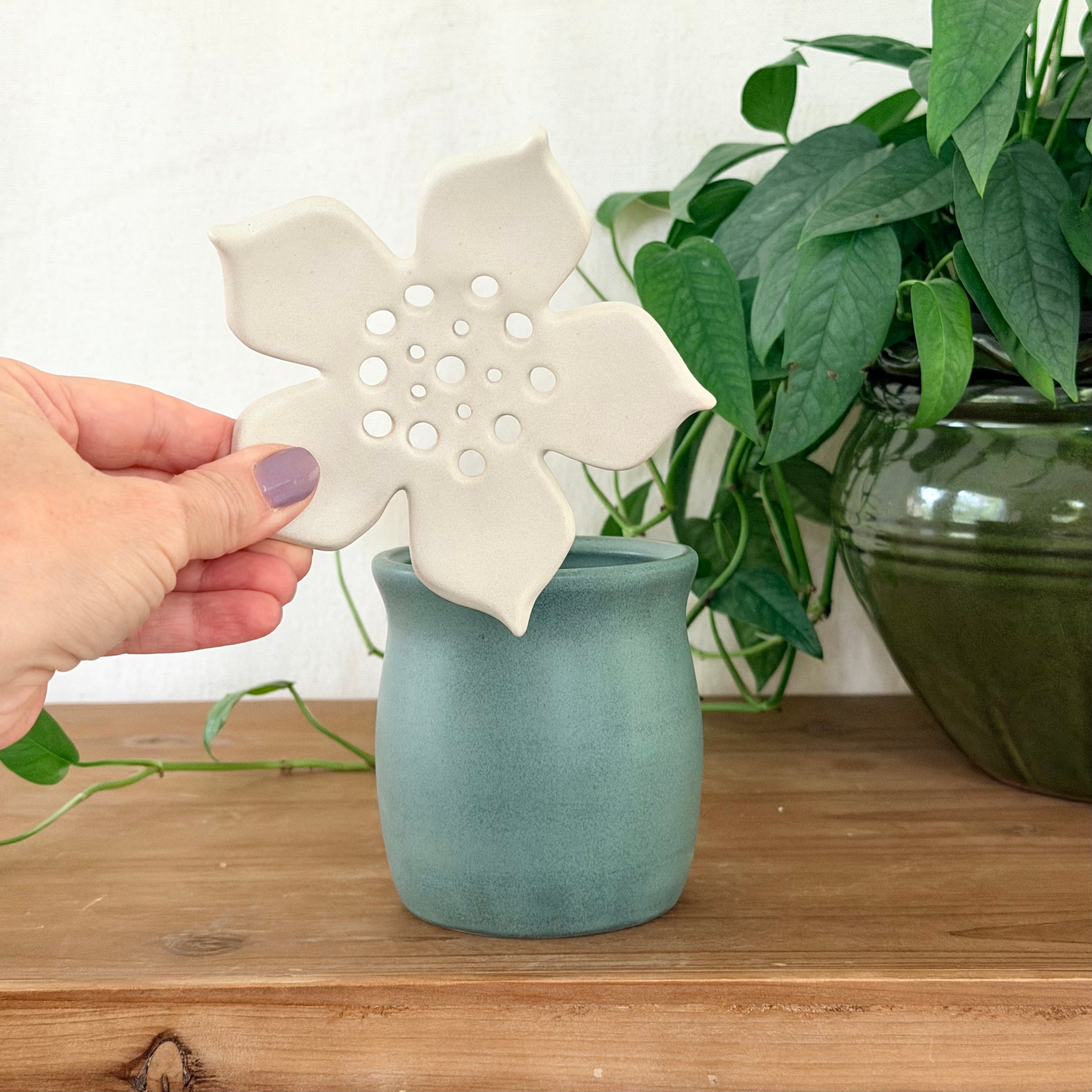 Petite Flower Frog Vase, 2 Piece