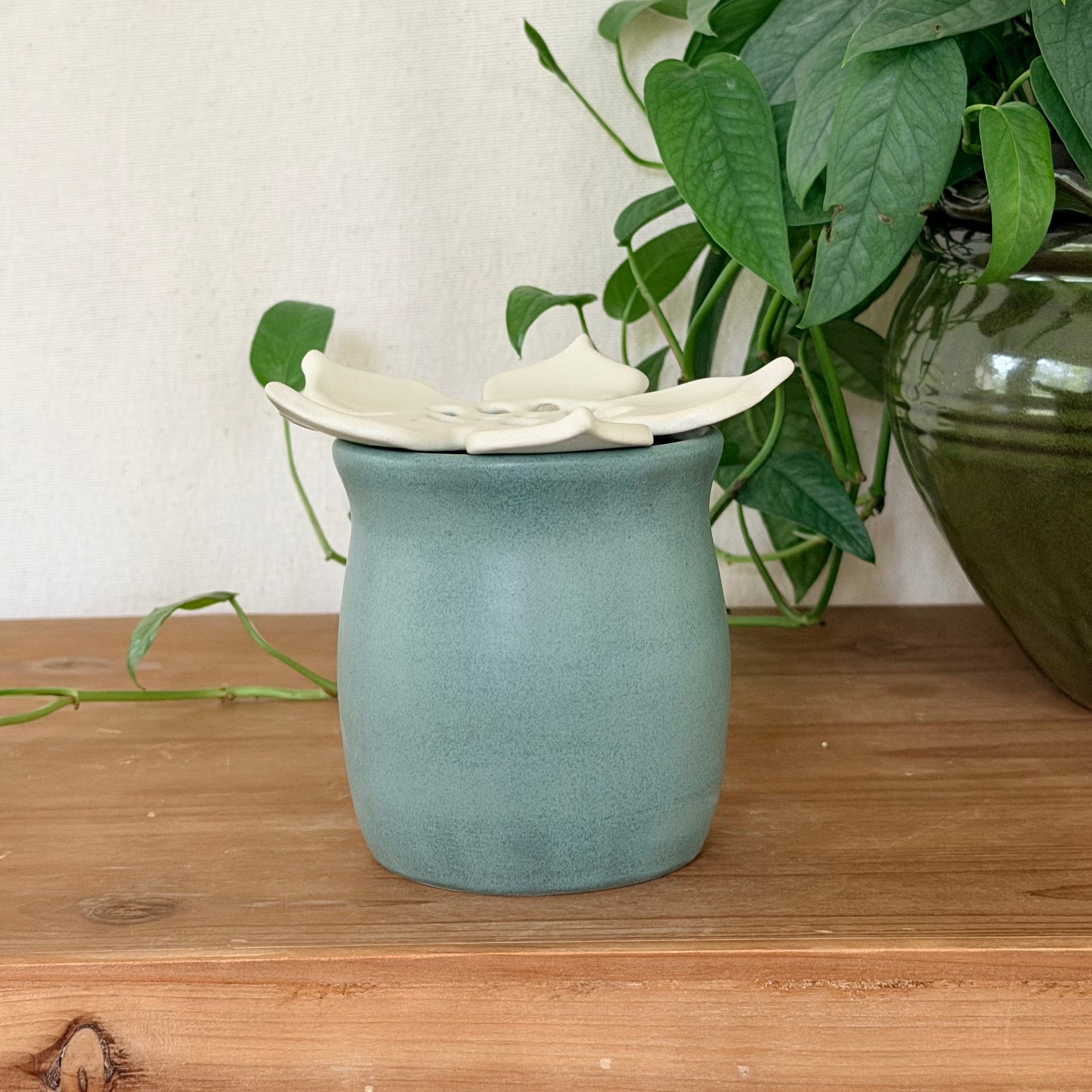 Petite Flower Frog Vase, 2 Piece