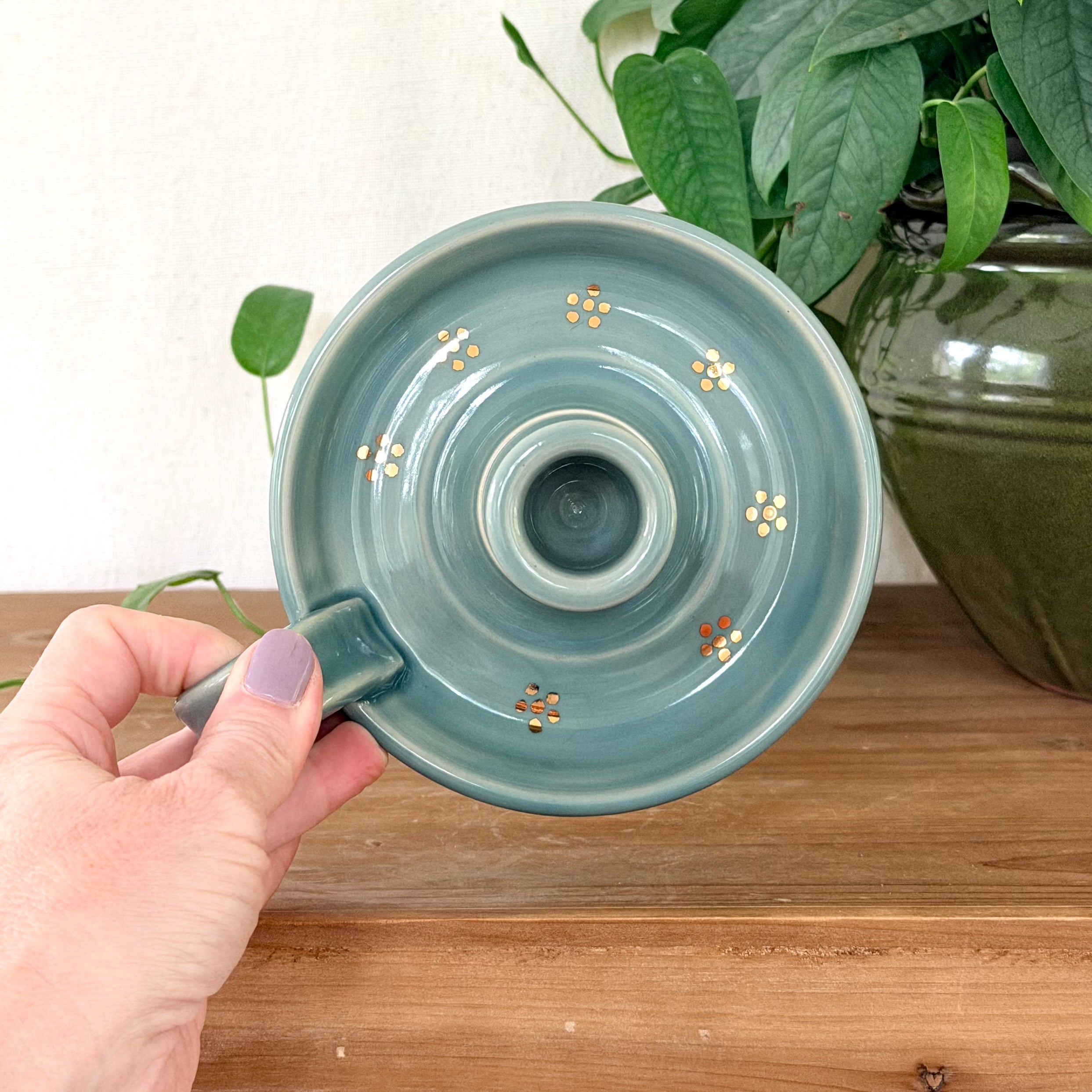 Taper Candle Holder - Sea Glass