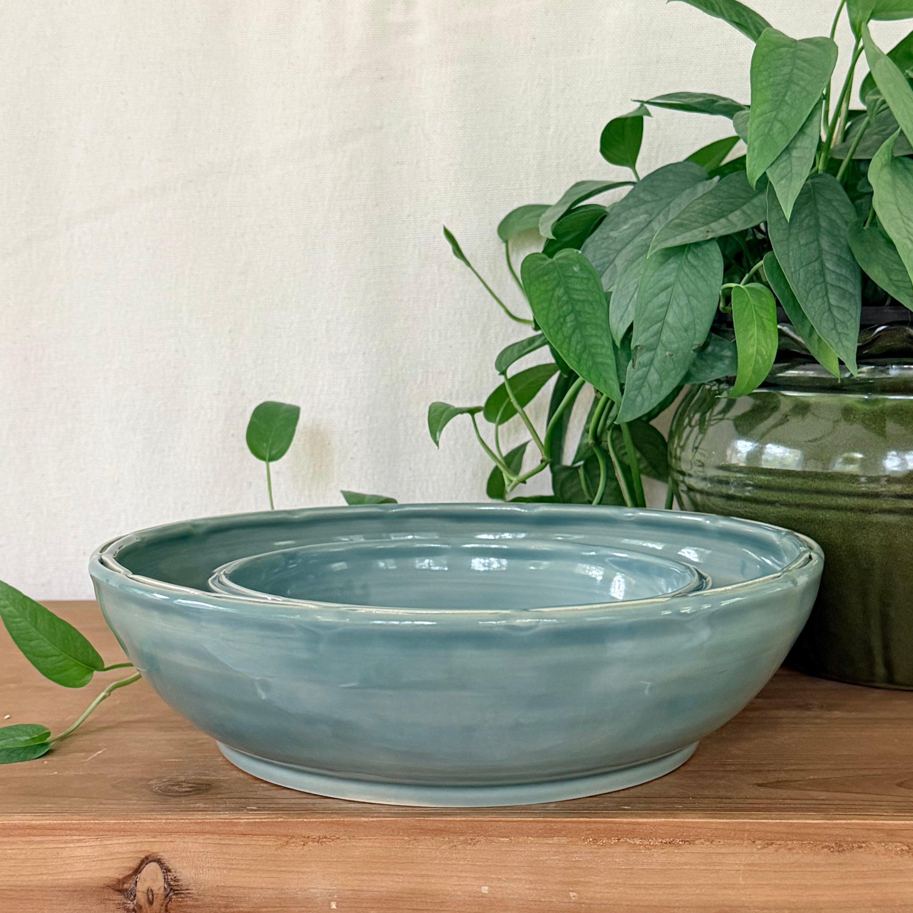 Serving Bowl Set, Sea Glass
