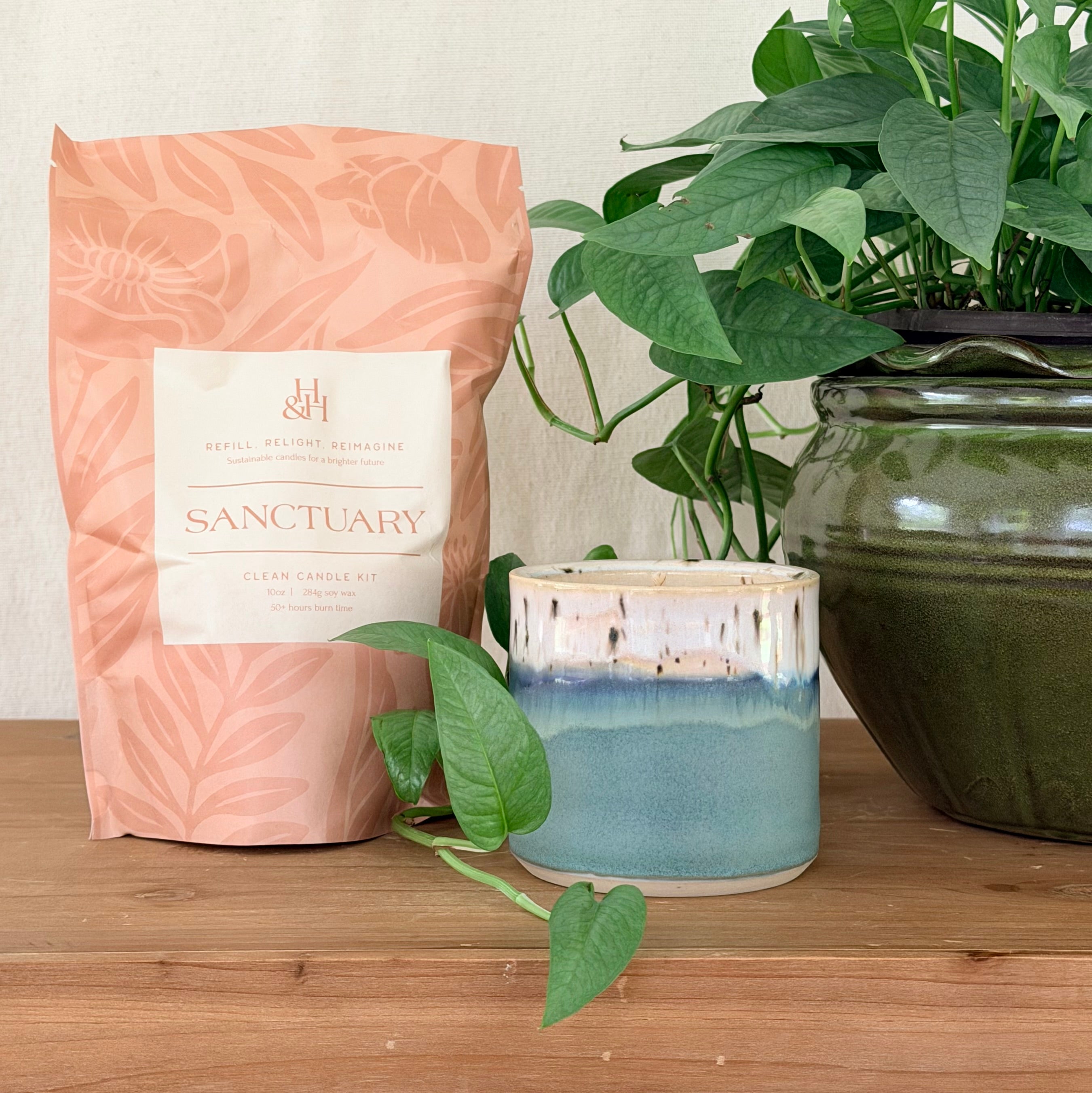 Heart Warmers Coastline Candle and Sanctuary Wax Refill Kit BUNDLE