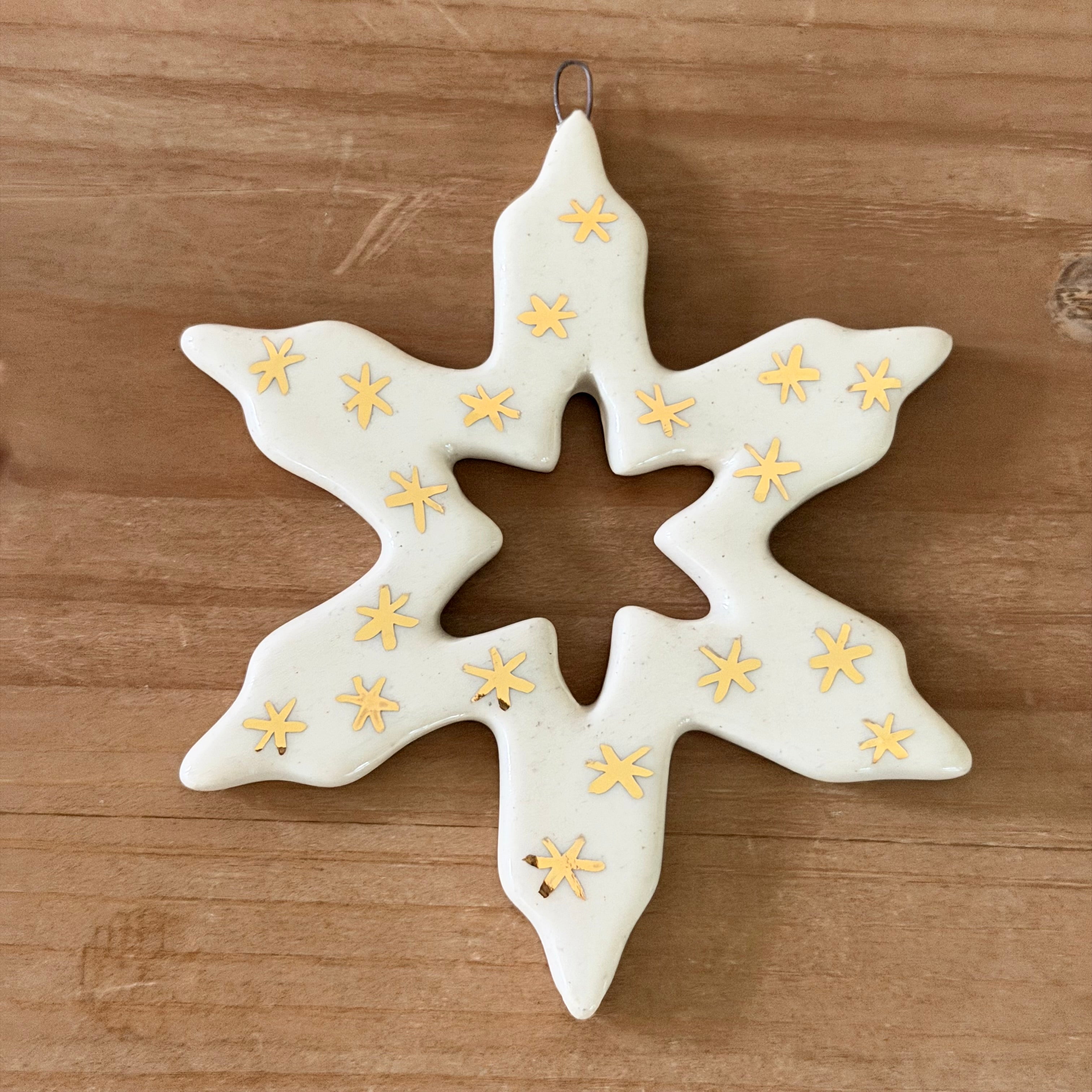 Ornament - Snowflake w/ Gold Stars